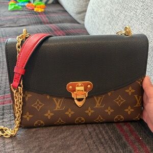 Louis Vuitton Black, Brown, and Red Crossbody Bag